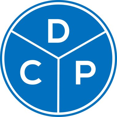 DCP mektup logosu tasarımı. DCP harflerin baş harfleri logo konsepti. Beyaz arkaplanda DCP harf tasarımı.