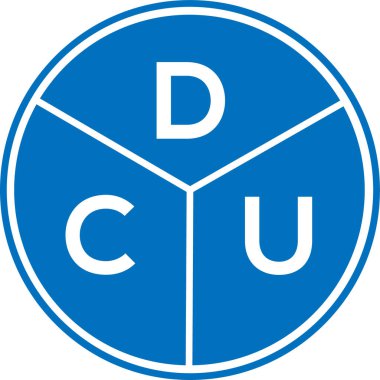 DCU mektup logosu tasarımı. DCU monogram harflerin baş harfleri logo kavramı. Beyaz arkaplanda DCU harf tasarımı.