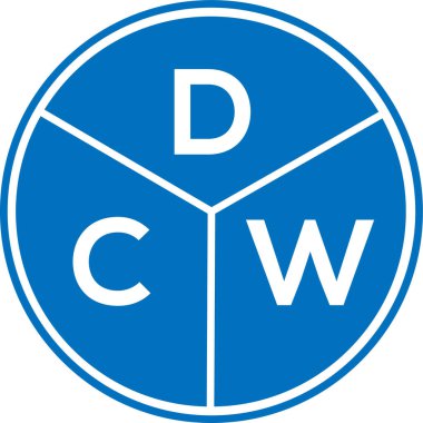 DCW harf logosu tasarımı. DCW monogram harflerin baş harfleri logo kavramı. Beyaz arkaplanda DCW harf tasarımı.