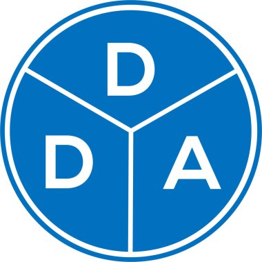 DDA mektup logosu tasarımı. Bölge savcısı baş harfleri logo konsepti. Beyaz arkaplanda DDA harf tasarımı.