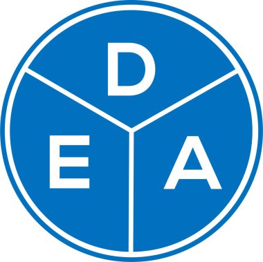 DEA mektup logosu tasarımı. DEA baş harfleri logo konsepti. Beyaz arkaplanda DEA harf tasarımı.