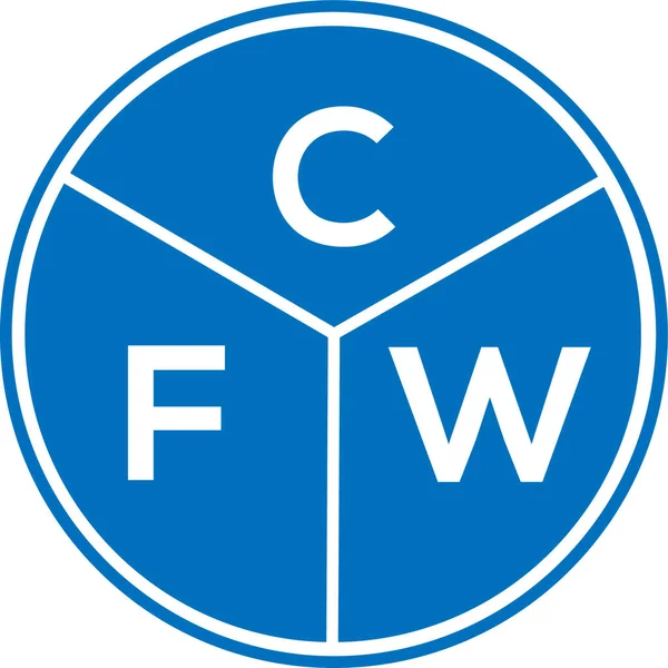 CFW harf logosu tasarımı. CFW monogram harflerin baş harfleri logo kavramı. Beyaz arkaplanda CFW harf tasarımı.