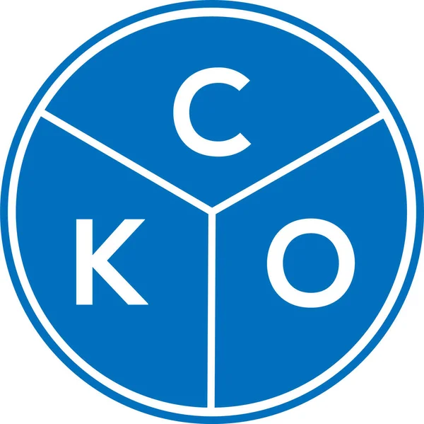 CKO harf logosu tasarımı. CKO monogram harflerin baş harfleri logo kavramı. Beyaz arkaplanda CKO harf tasarımı.