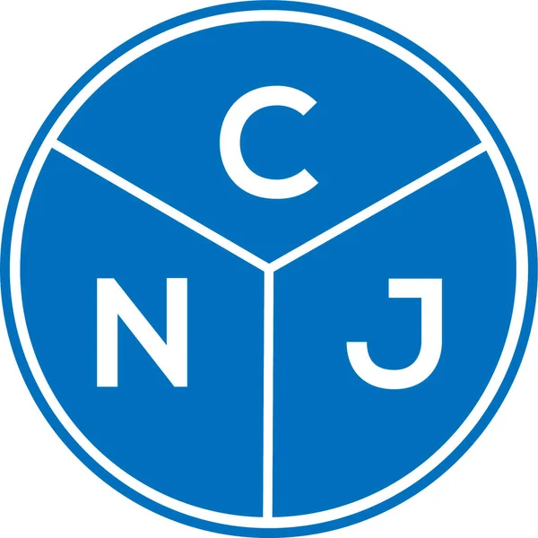 Cnj字母标志设计 Cnj的首字母缩写为字母标识概念 白色背景的Cnj字母设计 — 图库矢量图片