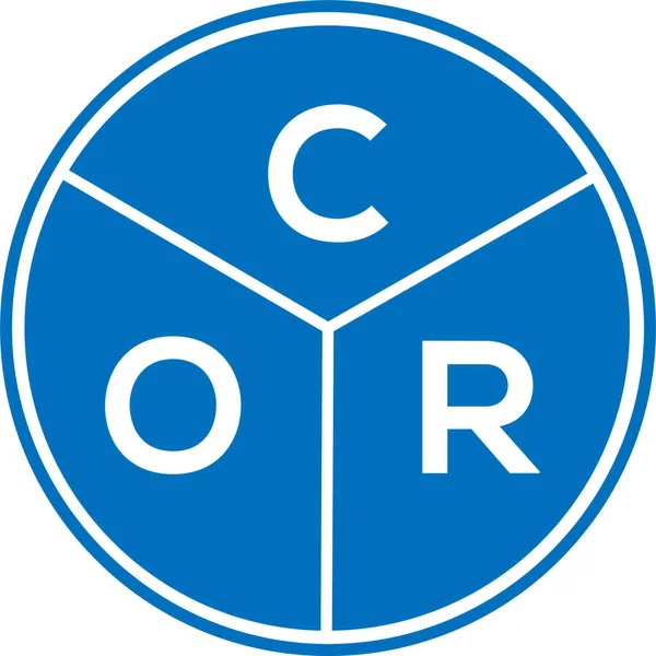 COR mektup logosu tasarımı. COR monogram harflerin baş harfleri logo kavramı. Beyaz arkaplanda COR harf tasarımı.
