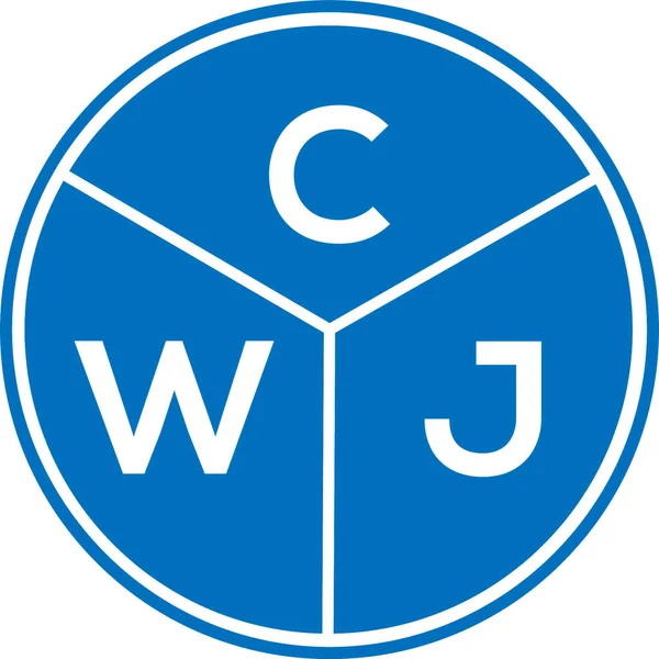 CWJ harf logosu tasarımı. CWJ monogram harflerin baş harfleri logo kavramı. Beyaz arkaplanda CWJ harf tasarımı.