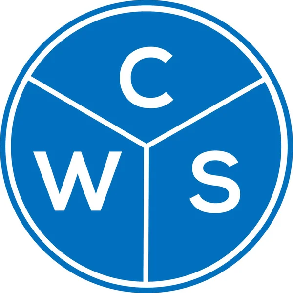 CWS harf logosu tasarımı. CWS monogram harflerin baş harfleri logo kavramı. Beyaz arkaplanda CWS harf tasarımı.