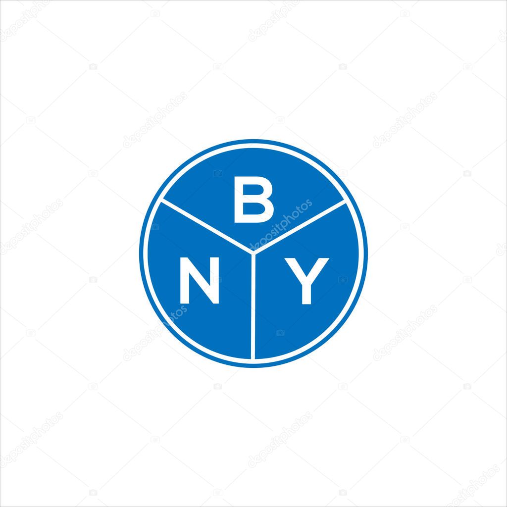 BNY letter logo design. BNY monogram initials letter logo concept. BNY letter design in black background.