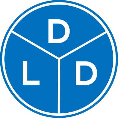 Beyaz arkaplanda DLD harf logosu tasarımı. Yaratıcı yuvarlak harf logosu kavramı. DLD harf tasarımı.