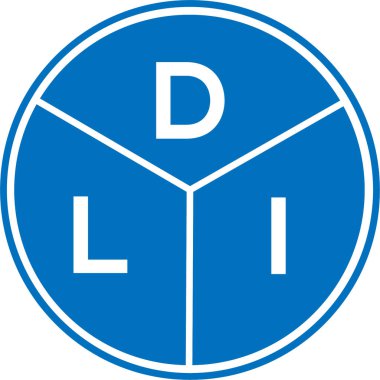 Beyaz arka planda DLI harf logosu tasarımı. DLI yaratıcı daire harfi logosu konsepti. DLI harf tasarımı.