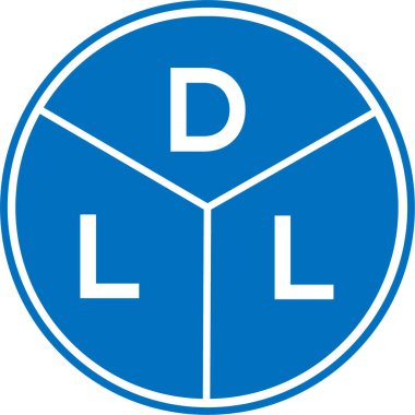 Beyaz arkaplanda DLL harf logosu tasarımı. Yaratıcı yuvarlak harf logosu kavramı. DLL harf tasarımı.