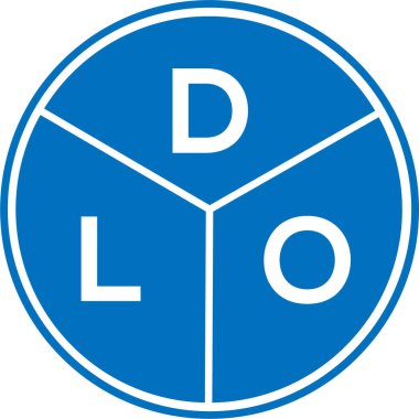 Beyaz arka planda DLO harf logosu tasarımı. DLO yaratıcı daire harfi logosu konsepti. DLO harf tasarımı.