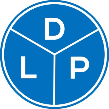 Beyaz arka planda DLP harf logosu tasarımı. DLP yaratıcı daire harfi logosu konsepti. DLP harf tasarımı.
