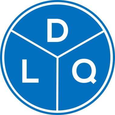 Beyaz arka planda DLQ harf logosu tasarımı. DLQ yaratıcı daire harfi logosu konsepti. DLQ harf tasarımı.