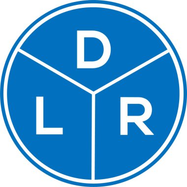 Beyaz arka planda DLR harf logosu tasarımı. DLR yaratıcı daire harfi logosu konsepti. DLR harf tasarımı.