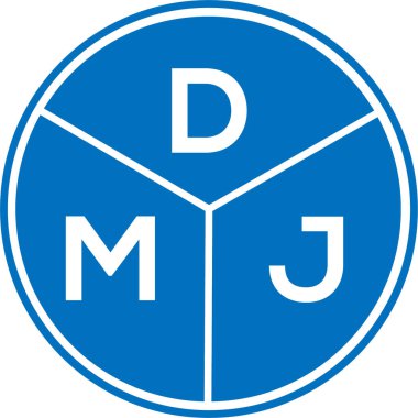 Beyaz arkaplanda DMJ harf logosu tasarımı. DMJ yaratıcı daire harfi logosu. DMJ harf tasarımı.