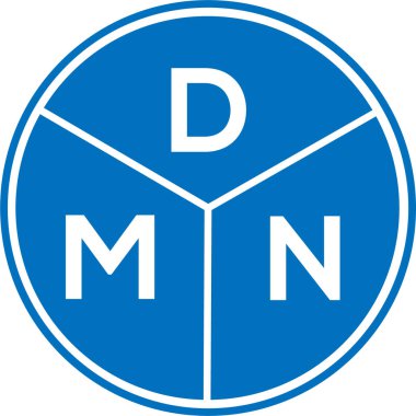 Beyaz arka planda DMN harf logosu tasarımı. DMN yaratıcı daire harfi logosu konsepti. DMN harf tasarımı.