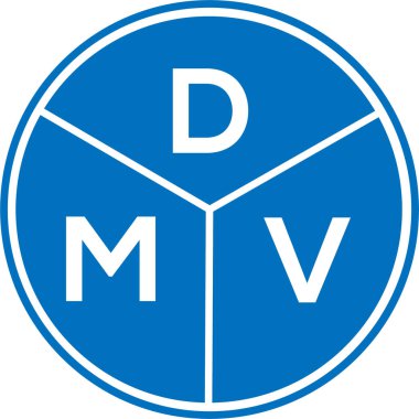 Beyaz arka planda DMV harf logosu tasarımı. Motorlu Taşıtlar Dairesi yaratıcı daire harfi logosu. DMV harf tasarımı. DMV harf logosu tasarımı beyaz arkaplanda. Motorlu Taşıtlar Dairesi yaratıcı daire harfi logosu. DMV harf tasarımı.