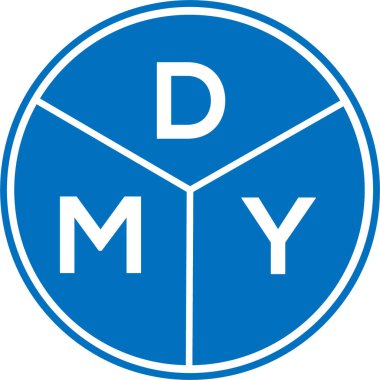 Beyaz arka planda DMY mektup logosu tasarımı. - Yaratıcı yuvarlak harf logosu. DMY mektup tasarımı.