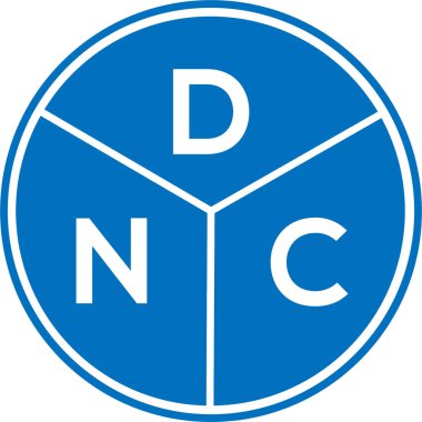 Beyaz arka planda DNC harf logosu tasarımı. DNC yaratıcı daire harfi logosu konsepti. DNC harf tasarımı.