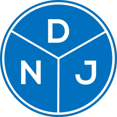 Beyaz arka planda DNJ harf logosu tasarımı. DNJ yaratıcı daire harfi logosu konsepti. DNJ harf tasarımı.