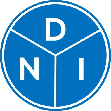 Beyaz arka planda DNI harf logosu tasarımı. DNI yaratıcı daire harfi logosu konsepti. DNI harf tasarımı.