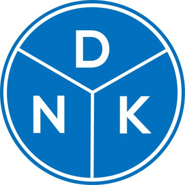 Beyaz arka planda DNK harf logosu tasarımı. DNK yaratıcı daire harfi logosu konsepti. DNK harf tasarımı.