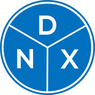 Beyaz arka planda DNX harf logosu tasarımı. DNX yaratıcı daire harfi logosu konsepti. DNX harf tasarımı.