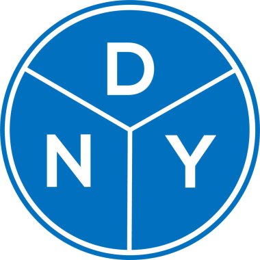 Beyaz arka planda DNY harf logosu tasarımı. DNY yaratıcı daire harfi logosu konsepti. DNY harf tasarımı.
