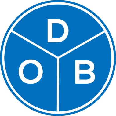 Beyaz arka planda DOB harfi logo tasarımı. DOB yaratıcı daire harfi logosu konsepti. DOB harf tasarımı.