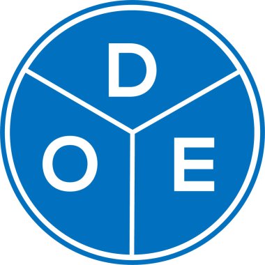 Beyaz arka planda DOE harf logosu tasarımı. DOE yaratıcı daire harfi logosu. DOE harf dizaynı. DOE harf logosu tasarımı beyaz arka planda. DOE yaratıcı daire harfi logosu. DOE harf tasarımı.