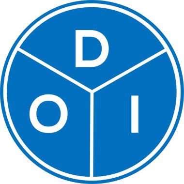 Beyaz arka planda DOI harf logosu tasarımı. Yaratıcı yuvarlak harf logosu kavramı. DOI harf tasarımı.