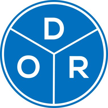 Beyaz arkaplanda DOR harf logosu tasarımı. DOR yaratıcı daire harfi logosu konsepti. DOR harf tasarımı.