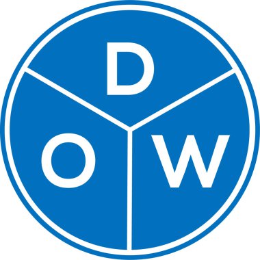 Beyaz arka planda DOW harfi logo tasarımı. DOW yaratıcı daire harfi logosu. DOW harf tasarımı.