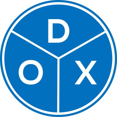 Beyaz arka planda DOX harfli logo tasarımı. DOX yaratıcı daire harfi logosu. DOX harf tasarımı.