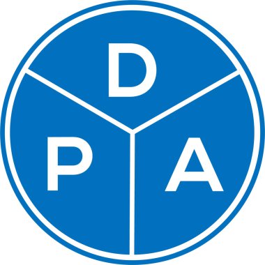 Beyaz arka planda DPA mektup logosu tasarımı. DPA yaratıcı daire harfi logosu. DPA harf tasarımı.