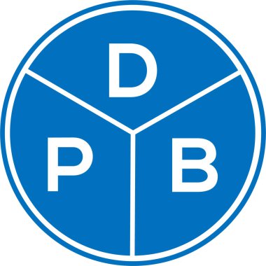 Beyaz arka planda DPB harfi logo tasarımı. DPB yaratıcı daire harfi logosu konsepti. DPB harf tasarımı.