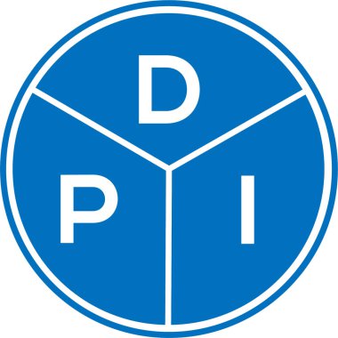 Beyaz arka planda DPI harf logosu tasarımı. DPI yaratıcı daire harfi logosu konsepti. DPI harf tasarımı.