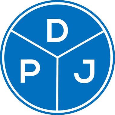 Beyaz arka planda DPJ harf logosu tasarımı. DPJ yaratıcı daire harfi logosu konsepti. DPJ harf tasarımı.