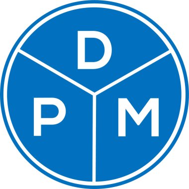 Beyaz arkaplanda DPM harfi logo tasarımı. DPM yaratıcı daire harfi logosu konsepti. DPM harf tasarımı.