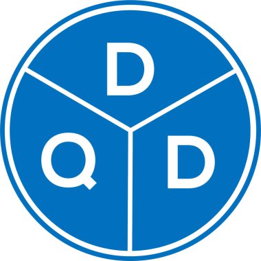 Beyaz arka planda DQD harf logosu tasarımı. DQD yaratıcı daire harfi logosu konsepti. DQD harf tasarımı.