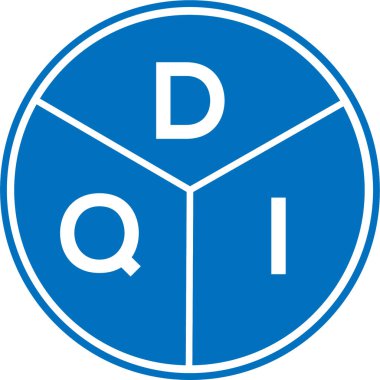 Beyaz arka planda DQI harf logosu tasarımı. DQI yaratıcı daire harfi logosu konsepti. DQI harf tasarımı.