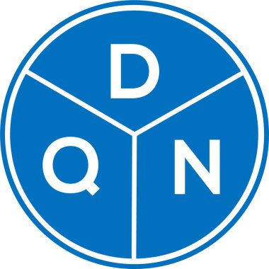 Beyaz arka planda DQN harf logosu tasarımı. DQN yaratıcı daire harfi logosu konsepti. DQN harf tasarımı.