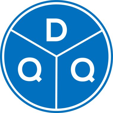Beyaz arka planda DQQ harf logosu tasarımı. DQQ yaratıcı daire harfi logosu konsepti. DQQ harf tasarımı.