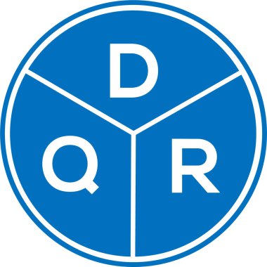 Beyaz arka planda DQR harf logosu tasarımı. DQR yaratıcı daire harfi logosu konsepti. DQR harf tasarımı.
