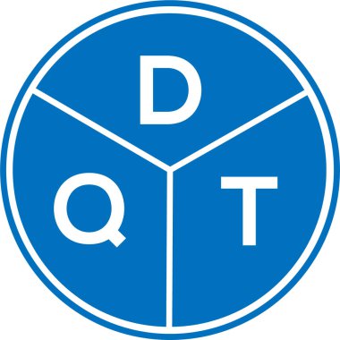 Beyaz arkaplanda DQT harf logosu tasarımı. DQT yaratıcı daire harfi logosu konsepti. DQT harf tasarımı.