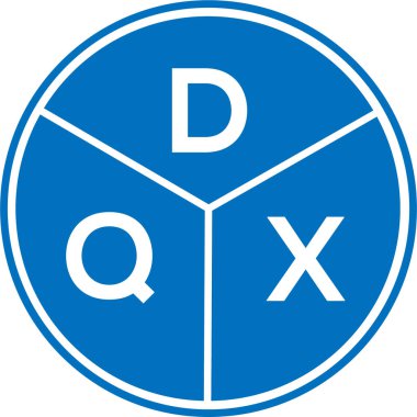 Beyaz arkaplanda DQX harf logosu tasarımı. DQX yaratıcı daire harfi logosu konsepti. DQX harf tasarımı.