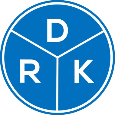 Beyaz arkaplanda DRK harf logosu tasarımı. DRK yaratıcı daire harfi logosu konsepti. DRK harf tasarımı.