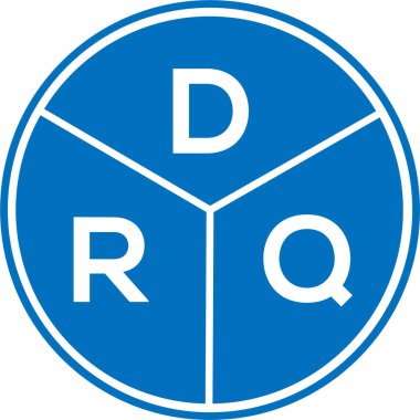 Beyaz arka planda DRQ harf logosu tasarımı. DRQ yaratıcı daire harfi logosu konsepti. DRQ harf tasarımı.