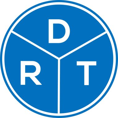 Beyaz arkaplanda DRT harf logosu tasarımı. DRT yaratıcı daire harfi logosu konsepti. DRT harf tasarımı.
